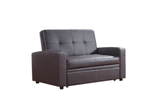 Chloe 2-Seater Sofa Bed – Black Air Leather